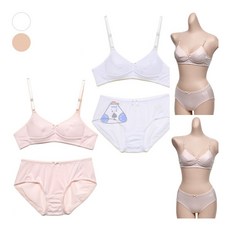 미즈누아 노와이어 주니어 2단계 A컵 브라 팬티 세트 청소년브래지어 10대여자속옷 중학생여자속옷 고등학생브래지어