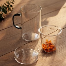 Bestra 내열유리 머그 + 필터 + 뚜껑세트 530ml, 1개, 다크그레이