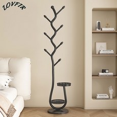 LOVFIR 프리미엄 스탠드 옷걸이 모자걸이 겸용 튼튼한 금속 행거 수납 정리 행거, 블랙