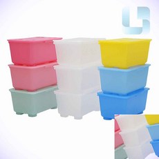 글리스 수납함 3개 부품박스 수납바구니 플라스틱상자, 핑크(품)(절)