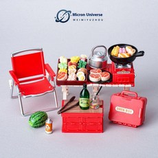 캠핑 테이블 의자 세트 인형 집 시뮬레이션 음식 모델 소장품 공예 작은 장식품 미니어처 장식, Red - Food