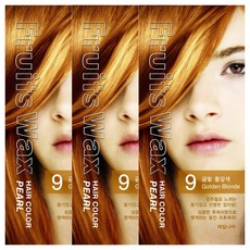 과일나라 진주펄 염색약 3개, 9호 금빛황갈색