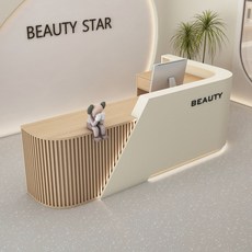 업소용 계산대 카운터 프론트 안내데스크 방문설치 테이블 인포데스크, 120x60x100cm, [코너 60CM] 그레이 + 원목 색상