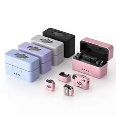 DJI MIC MINI 전용 컬러풀 실리콘 커버 세트 무선 마이크 미니 오즈모 액션 포켓, 2TX+1RX+케이스, 퍼플, 1개, [2TX+1RX+충전케이스]용_퍼플