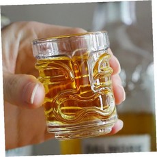 입체 조각 투명 유리 홈바 주류 음료 전통주 가정용 테이블웨어 얼굴 형상 독특한, 1개, MR101 하와이안 소주잔 50ml (A타입)