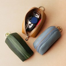 가죽 심플 자동차 키 도장 케이스 도장집 미니 파우치, 1개, 스카이