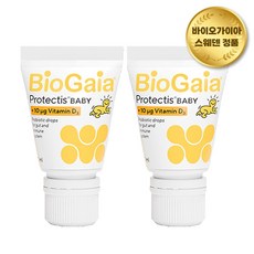 바이오가이아 아기 유산균 비타민D 이지드롭 10ml 튜브형 2개입 프로바이오틱스 베이비드롭 (유통기한 27년 6월), 2개