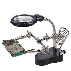 焊接輔助工具 帶燈放大鏡 輔助固定夾具 維修工作臺, 1個, 16126B