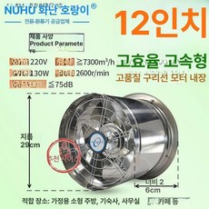공장형 선풍기 서큘레이터 초강 팬 초대형 강력 형 8인치 강화(1400rpm), 12인치 매립형 고속형 5년 전부 스테인리스, 기본 색상