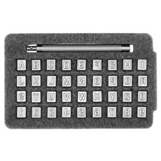 가죽 작업을 위한 QWORK 스탬프 세트 숫자 글자 강철 손잡이가 포함된 37 완전 키트 제작을 1/4인치