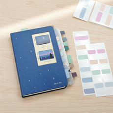 PET 재질 컬러 인덱스 스티커 6색 분류용 견출지 120매 5cm 6cm 세트