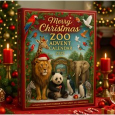 완벽한 크리스마스 선물 고양이 사랑이를 위한 어드벤트 캘린더 블라인드 박스 아크릴 트리 장식 오너먼트 세트, 26*18*3센티미터, 크리스마스 동물들