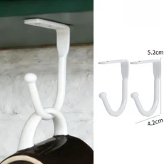 아연 합금 후크 싱글 천장 프롱 주방 벽걸이 헤비 듀티 다목적 수납, 02 White, 02 6PCS