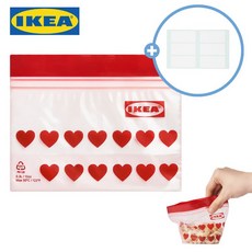 이케아 하트 미니 지퍼백 0.3L + 접착메모지 세트, 1세트, 26개, 미니(XS)