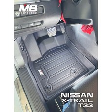 T.C車用品 適用 日產 X-Trail T33 輕油電 2023年後 TPE 3D立體汽車腳踏墊, 後廂墊/一組,T33 國產 輕油電