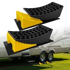 230198 ROBLOCK RV 레벨링 블록 최대 G.V.W 15 875.7kg(35 000파운드) 초크 포함 캠퍼 미끄럼 방지 매트 휴대용 가방 여행 트레일러용 시스템, Yellow/Raise 0.5"-4"