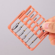 네일드릴비트 스텐드 6홀더 고온 고압 멸균기 사용 PPSU재질, 오렌지