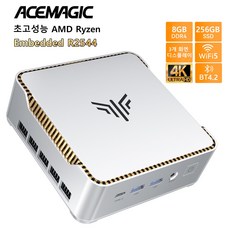 미니 PC AMD Ryzen R2544 소형 데스크탑 본체 윈도우11 프로, P2, WIN11 Pro, 256GB, 8GB, 은빛