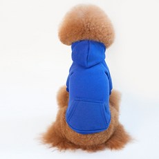 OSON 애견 의류 강아지 옷 후드티 겨울 기모 후드 개옷 반려견 패션, 1개, 블루
