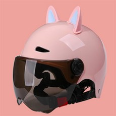 헬멧 장식 고양이 귀 배달오토바이헬멧 오토바이헬멧장식, 블루