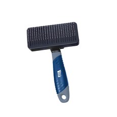 【VILA】寵物按壓針梳 專業寵物除毛梳 拆解神器 按摩梳 貓咪 廢毛梳 貓咪 狗 寵物 犬 除毛, 1個, 灰藍握把