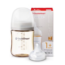 더블하트 SofTouch 모유실감 PPSU 젖병 160ml, 오후의베이지(S젖꼭지포함), 1개