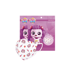 에블린 캐치티니핑 키즈 캐릭터 4중 필터 새부리형 초소형 마스크, 방글핑(퍼플), 1개입, 10개