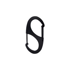 S型登山扣環, 不鏽鋼9號蛋型大登山扣-黑色, 1個