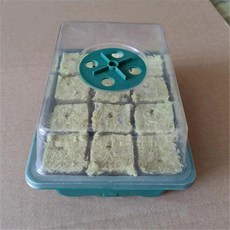 암면 배지 삽목 수경 스펀지 육모 삽수 포트 식물 씨앗, 육묘 상자 12구+석면 패널 세트