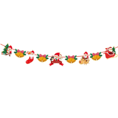 萱寶媽咪baby童裝館 現貨聖誕節派對佈置掛旗 聖誕裝飾拉旗 派對氣氛佈置 客廳店面校園佈置, 031-E款鈴鐺老人聖誕掛旗, 1個