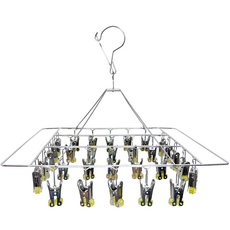 CherryGlobal 圓形不鏽鋼秒收衣架 多夾防風 襪子內衣晾曬神器