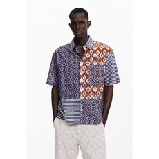 Desigual 데시구알 남성용 반팔 셔츠 (태양 무늬) 216066