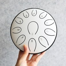 弦琴音樂 空靈鼓 6吋11音 鋼舌鼓 圓舌款, 空靈鼓 圓舌 6吋 11音 / 雪白, 1個