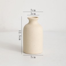 嘉義出貨 居家生活 北歐簡約小號陶瓷花瓶 小口徑家居裝飾品乾燥花鮮花客廳插花擺件, 青曼12.5cm（米黃點點）