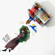 WT Urban Wanderers 프리컷 와이드 와시 테이프 세트 - 3롤 오리지널 종이 테이프 일러스트레이션 저널 스크랩북 플래너 및 DIY 공예를 위한 부드럽고 쉽게, Fiery Dream 와이드 PET