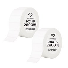 바이메리 감열롤라벨지 30mm~60mm 인쇄잘되고 잘붙는 국산 감열지 라벨지 스티커라벨 라벨프린터용지 라벨용지, 2롤