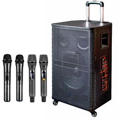 Powerway 鼎典型12吋專業重低音行動音箱 2025升級版 四支無線麥克風 藍牙USB播放 戶外K歌攜帶式喇叭