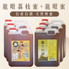 蜂國 龍眼荔枝蜜 龍眼蜜 5台斤 各三桶組合, 1個, 龍眼荔枝蜜+龍眼蜜 5台斤各3桶