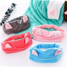 세안밴드 고양이귀 세안 헤어밴드 세면밴드, 화이트