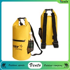 VENTO 漂流袋 防水桶包-PVC夾網布游泳防水袋 海灘桶包 R6SK, 綠色,20L雙肩