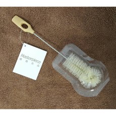 【霏霓莫屬】日式豚毛咖啡壺刷子 洗杯刷、奶瓶刷、咖啡壺萬用刷, 1個, 黃色