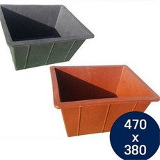 고무 다라이 470x380 다용도 재생 중형 직사각 고무 통 사각 수경재배 재활용 수반 용기, 검정색_T313047