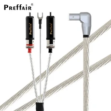 5핀 DIN 암 XLR 암컷에서 2RCA 케이블 7N OCC 은도금 90도 플러그 포노 Y 스페이드 접지선, 01 Right Angle plug, 03 1.5m