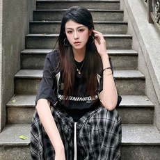 Blokecore 撞色拼接網眼球Tee, 黑,M, 1個