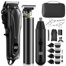 家用理髮器 電動推剪 3合1 鼻毛器 雙剪刀 工具包, 3合1曜石黑 鼻毛器 高配 雙剪刀 工具包