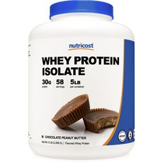 nutricost 分離乳清蛋白粉 巧克力花生醬口味, 2.268kg, 1罐