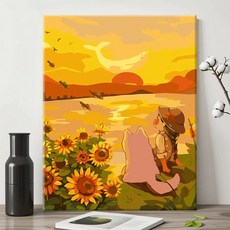 코코말랑 유화그리기세트 명화그리기 DIY 40x50, 해바라기와 소녀, 1개
