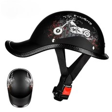 BOSUN 7세대 클래식 반모 헬멧 바이크헬멧 초경량 여름 사계절 공용, 빈티지 오토바이, 1개