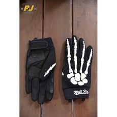 Well Fit 捷寶 骷顱頭 騎士手套 復古 透氣 2色, 螢光綠色骨頭,XL, 1個