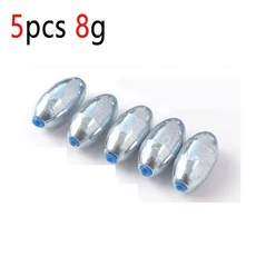 5/20개 알로이 에그 슬라이딩 싱커 중공 올리브 낚시 4~15g 탄소강 납 무게 러닝 보트, 08 5pcs 8g